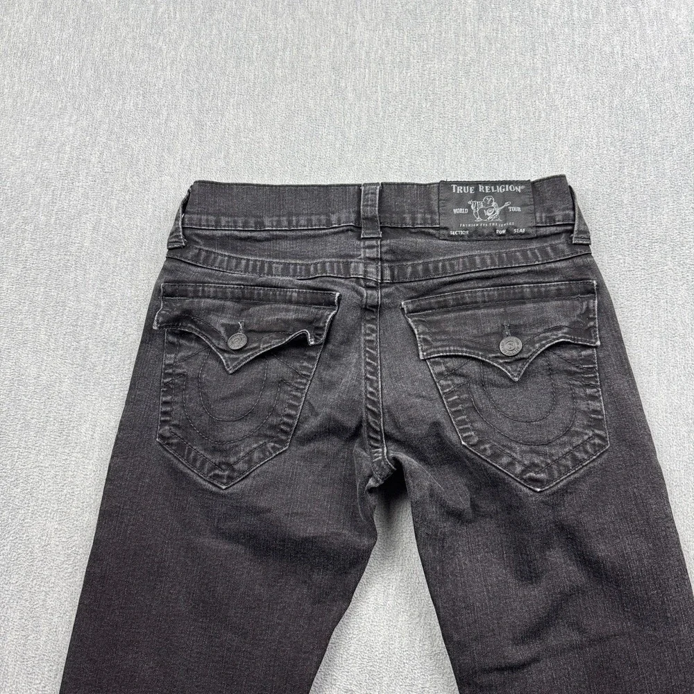 True Religion Jeans Men 31X33 Black Stretch Rocco Relax Flap Pocket Denim Pant